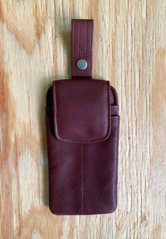 Flap-Top Leather Eyeglass Case