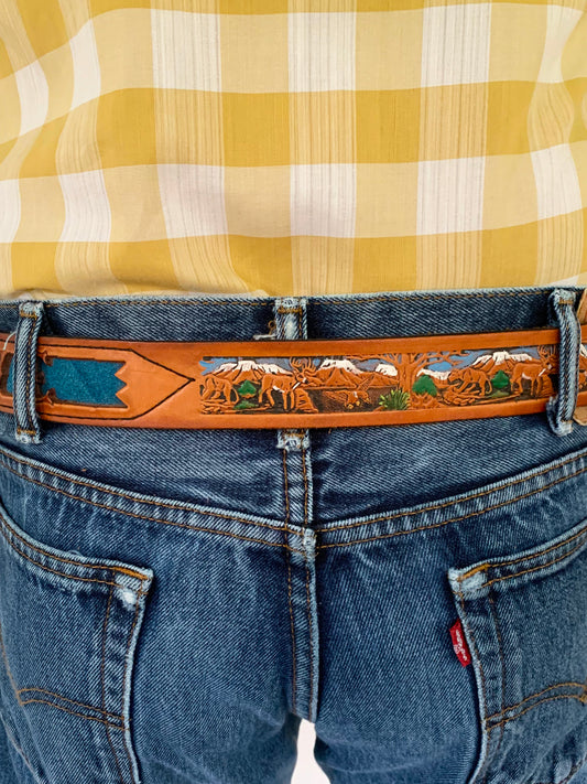 Personalized Fancy Cut-Out Leather Name Belt