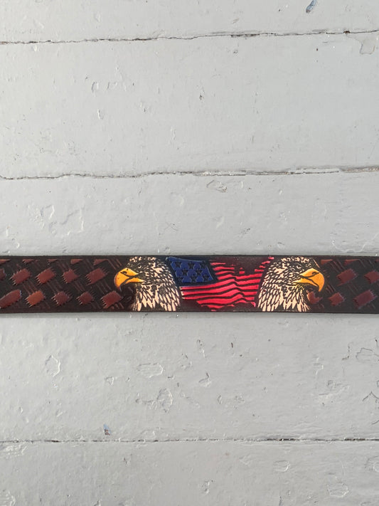 American Eagle Patterned Leather Belt