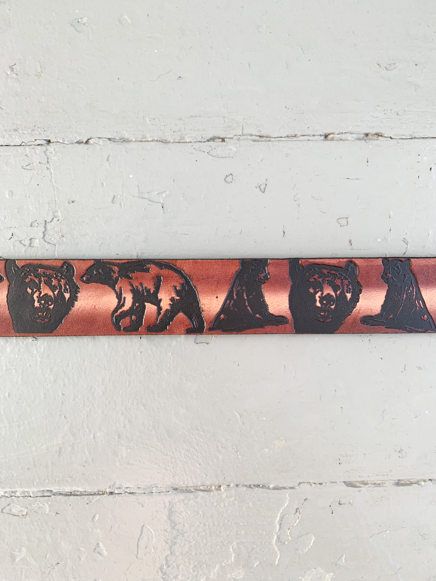 Animals of the Wild Patterned Leather Belt