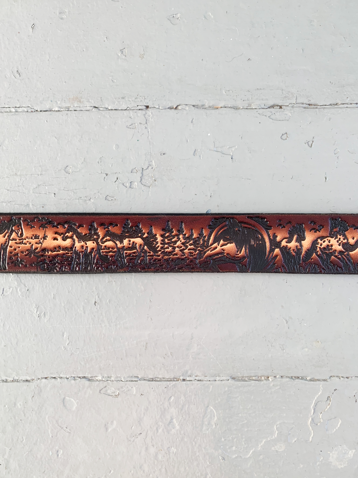 Animals of the Wild Patterned Leather Belt