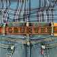 Personalized Patterned Leather Name Belt