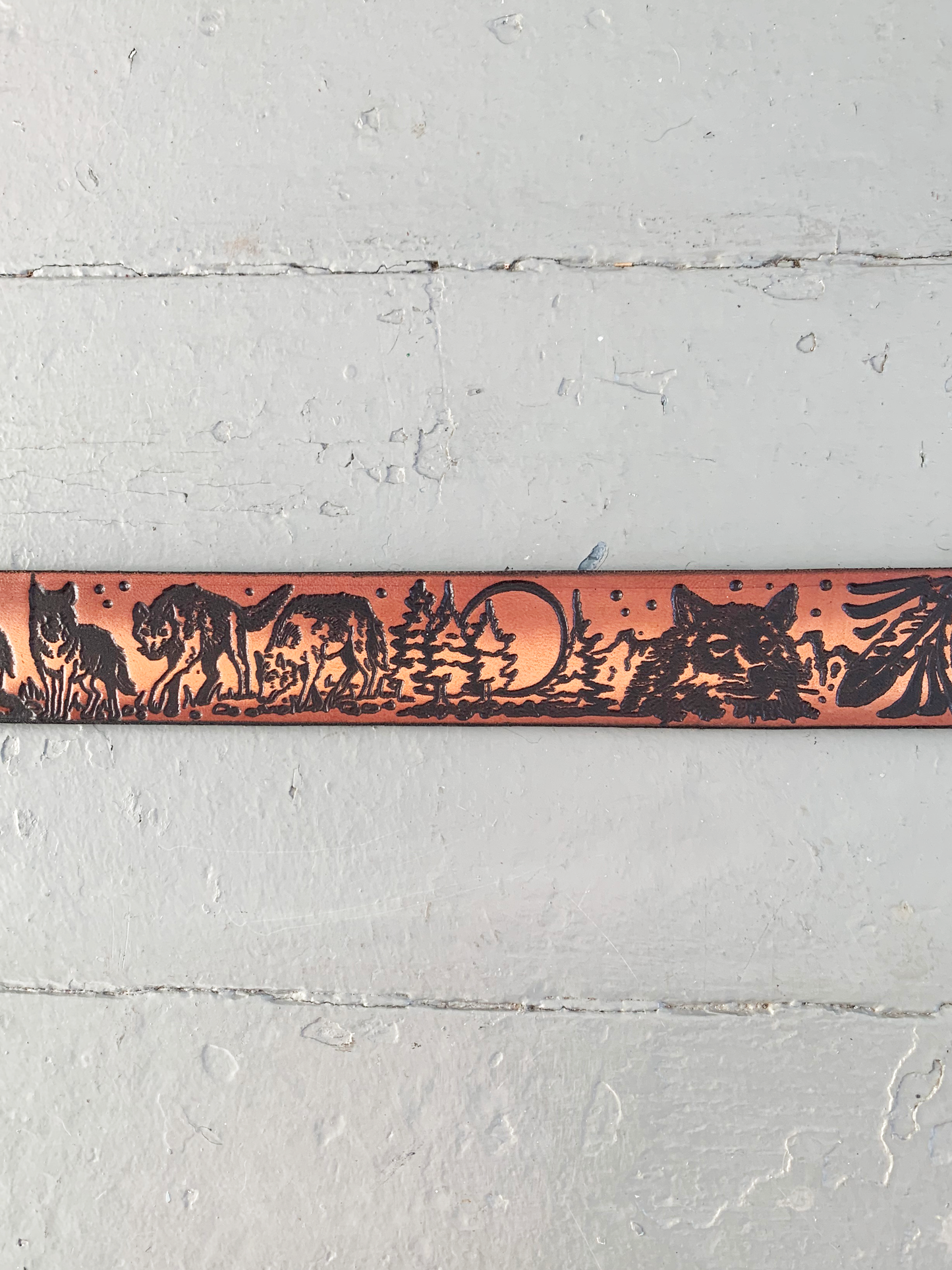 Animals of the Wild Patterned Leather Belt