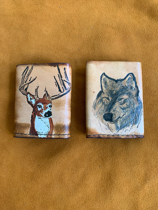 Forest Animal Tri-Fold Leather Wallet
