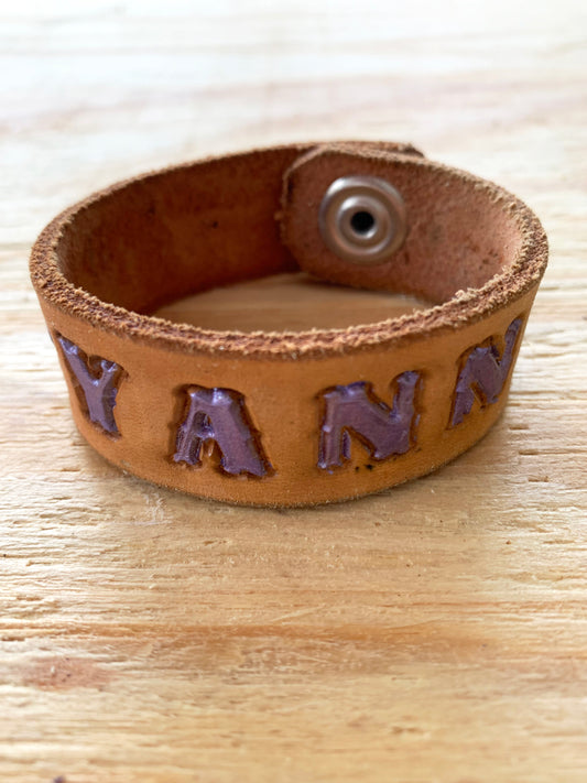 Personalized Leather Name Bracelet