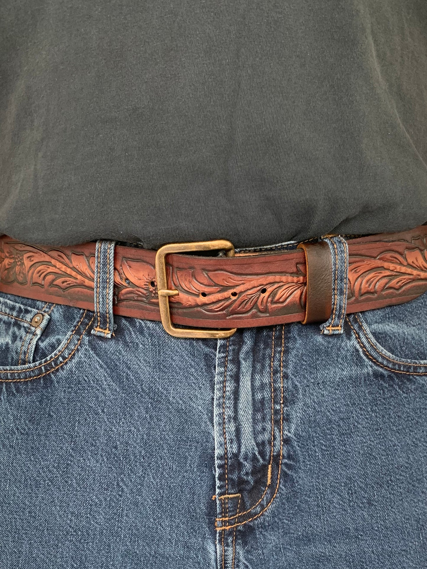 Patterned Leather Belt