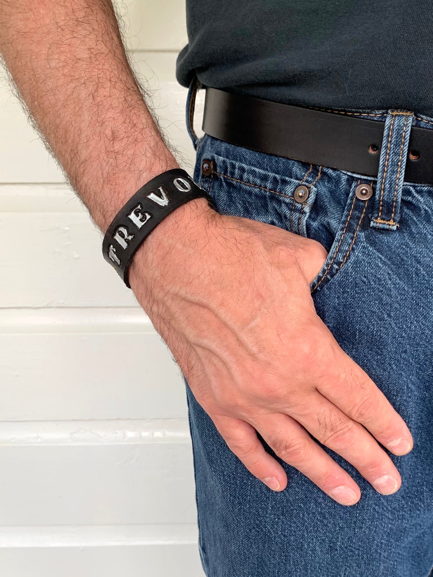 Personalized Leather Name Bracelet