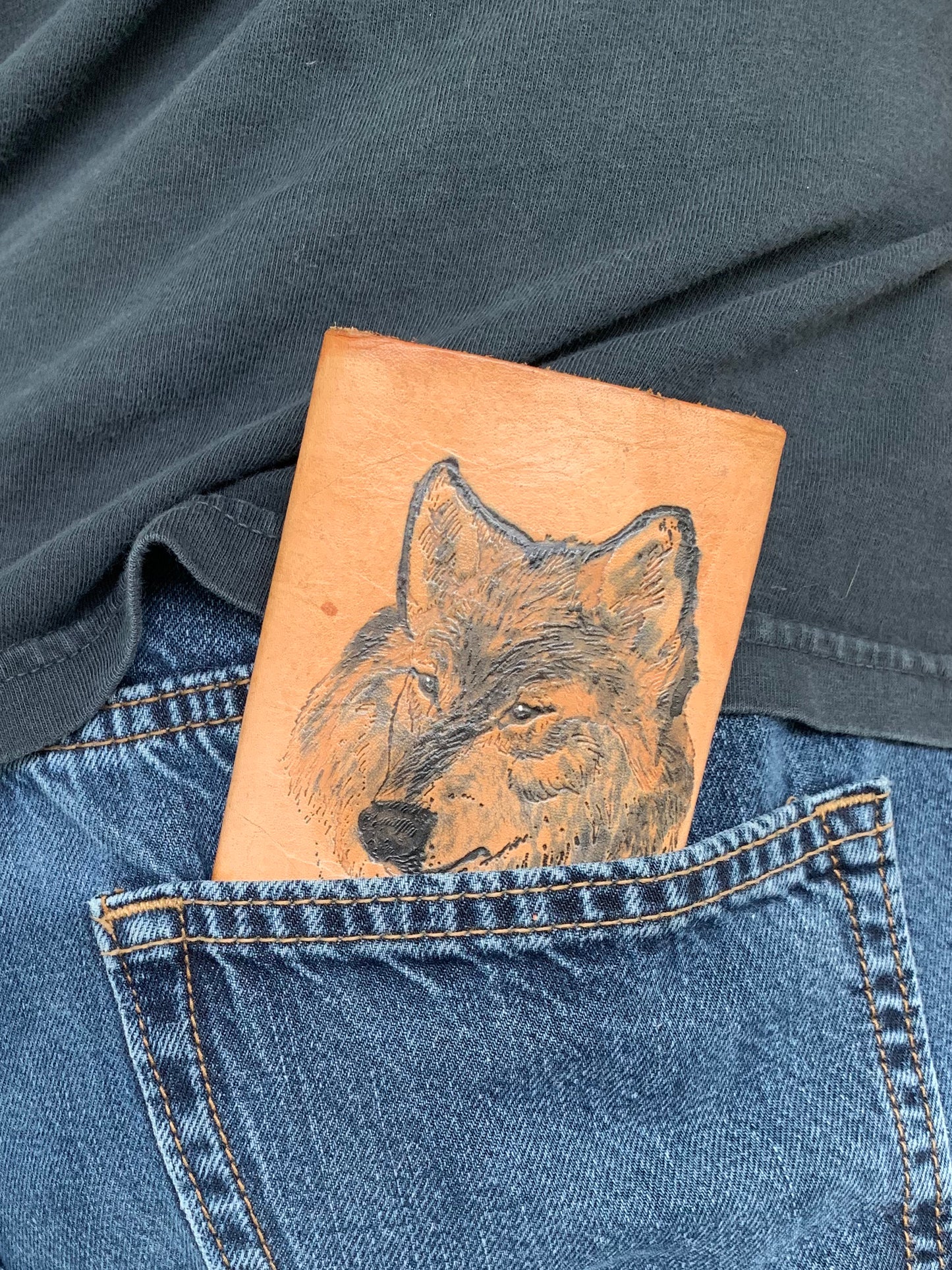 Forest Animal Tri-Fold Leather Wallet
