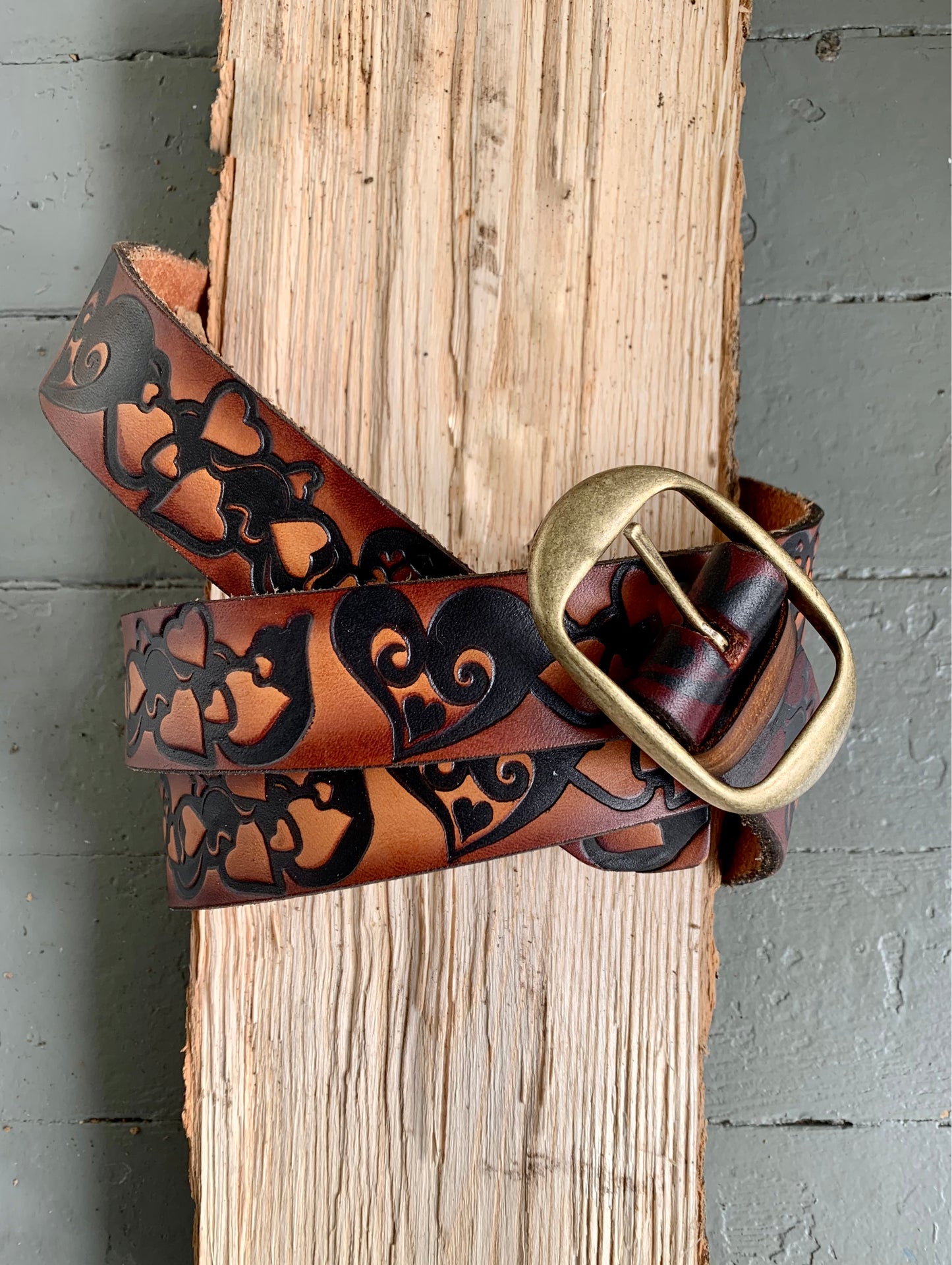 Leather Hearts Belt