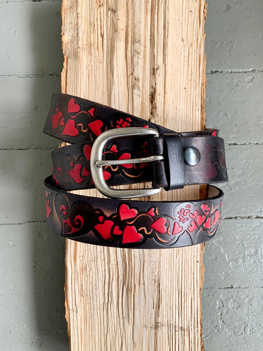 Leather Hearts Belt