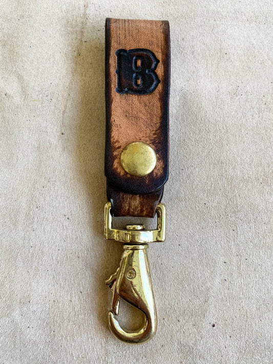 Leather Initial Keystrap