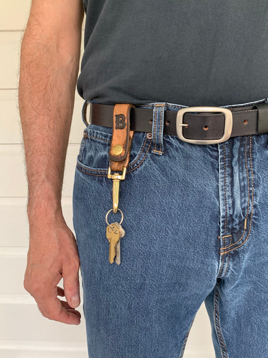 Leather Initial Keystrap