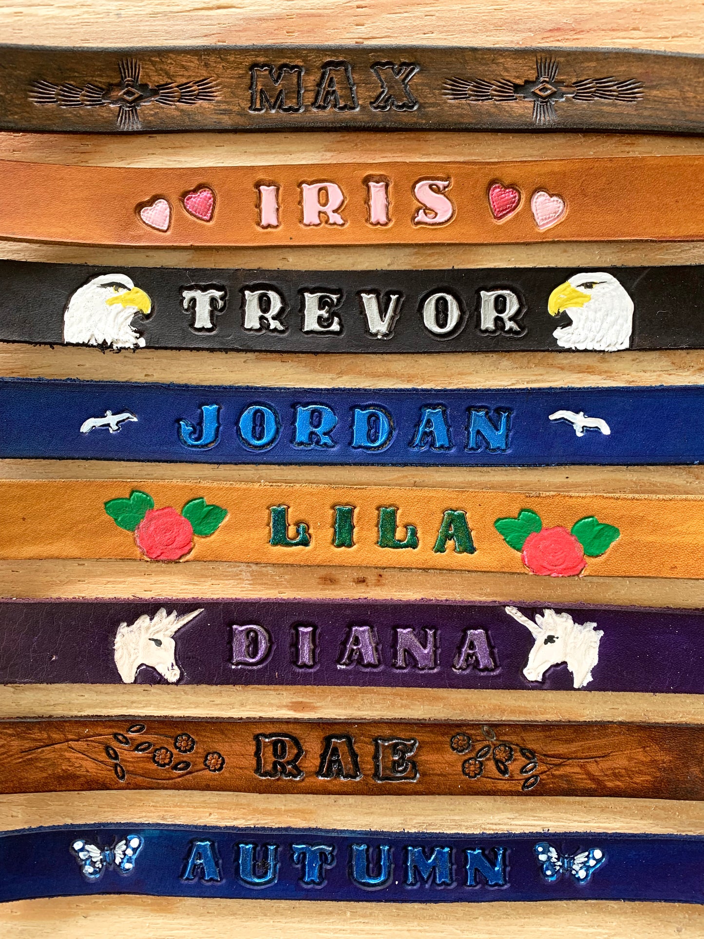 Personalized Leather Name Bracelet