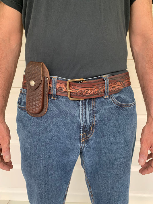 Patterned Leather Knife Holder