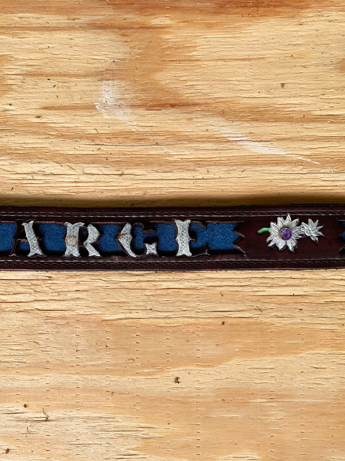 Personalized Fancy Cut-Out Leather Name Belt