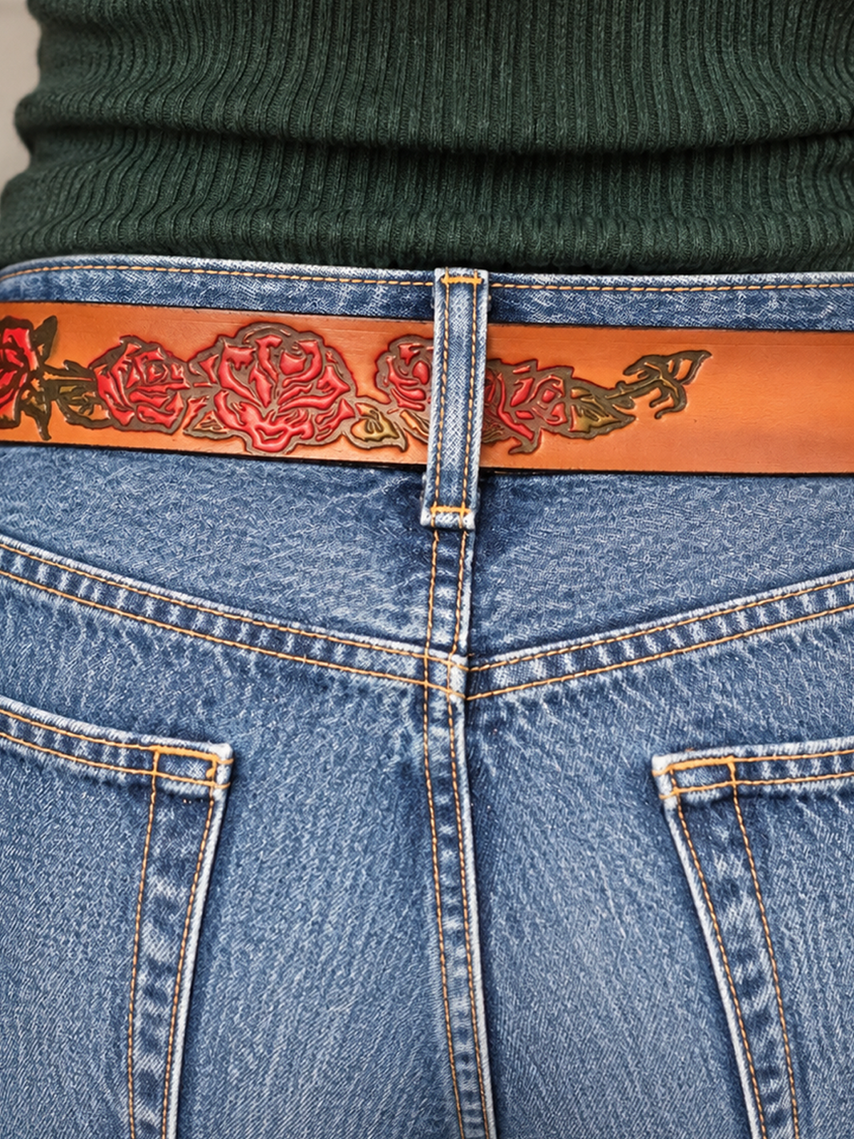 Leather Roses Belt