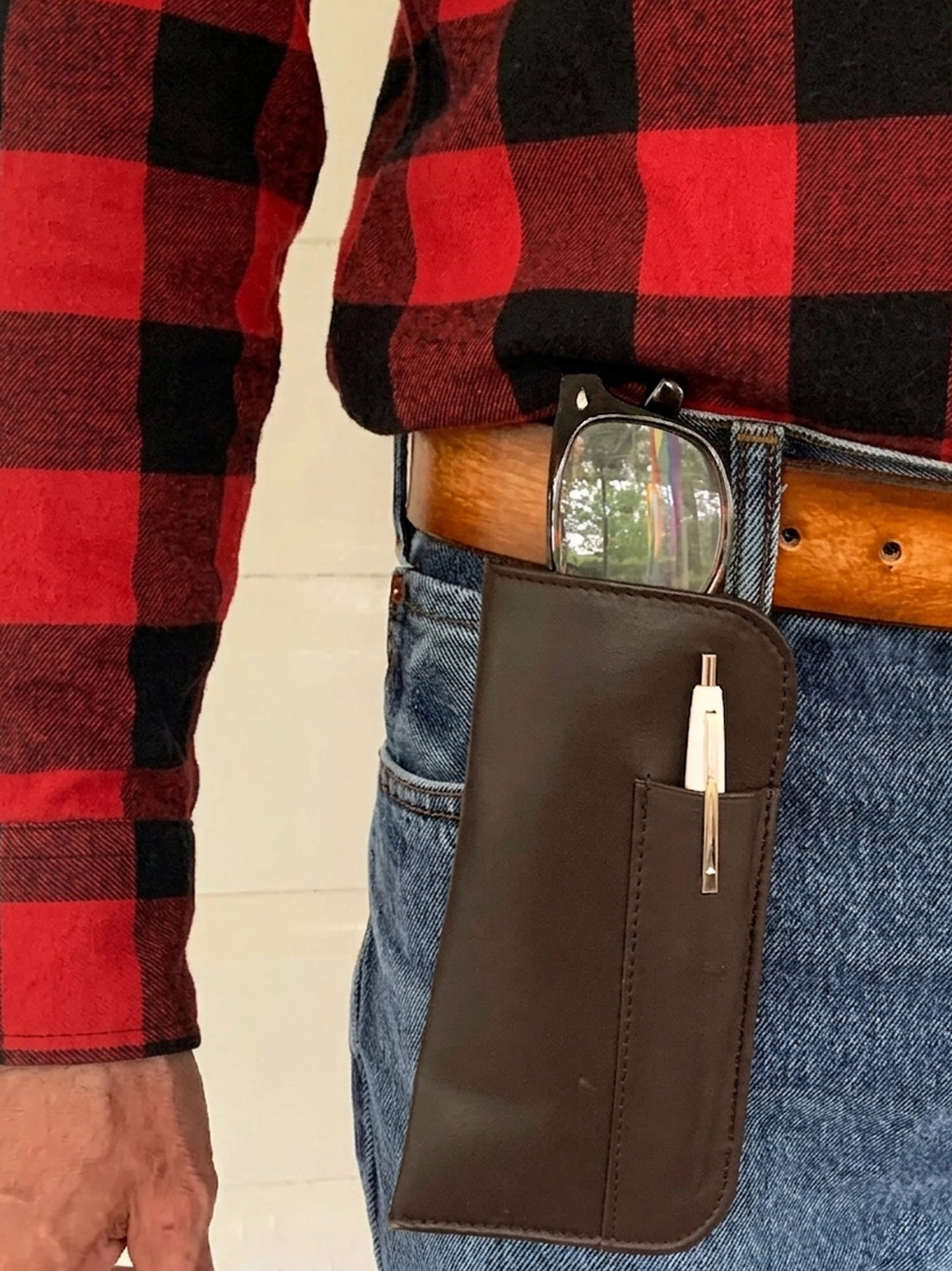 Pen Pal Single-Pen Leather Eyeglass Case