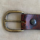 Personalized Mountain Cows Antiqued Leather Name Belt