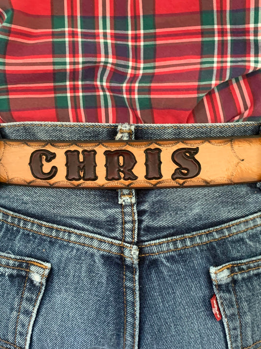 Personalized Classic Leather Name Belt