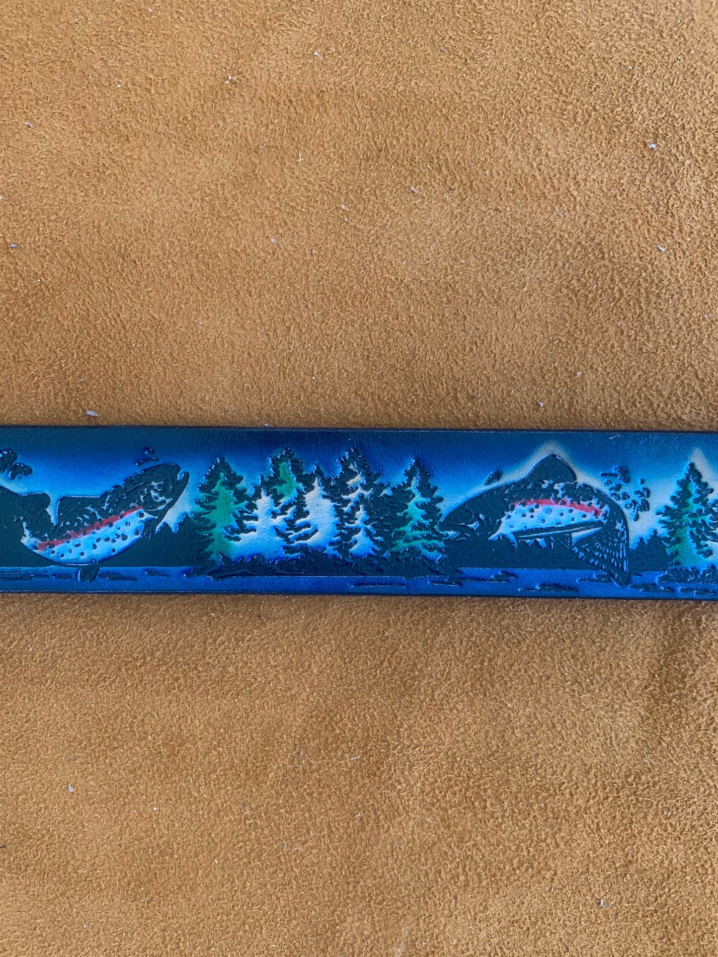Animals of the Wild Patterned Leather Belt