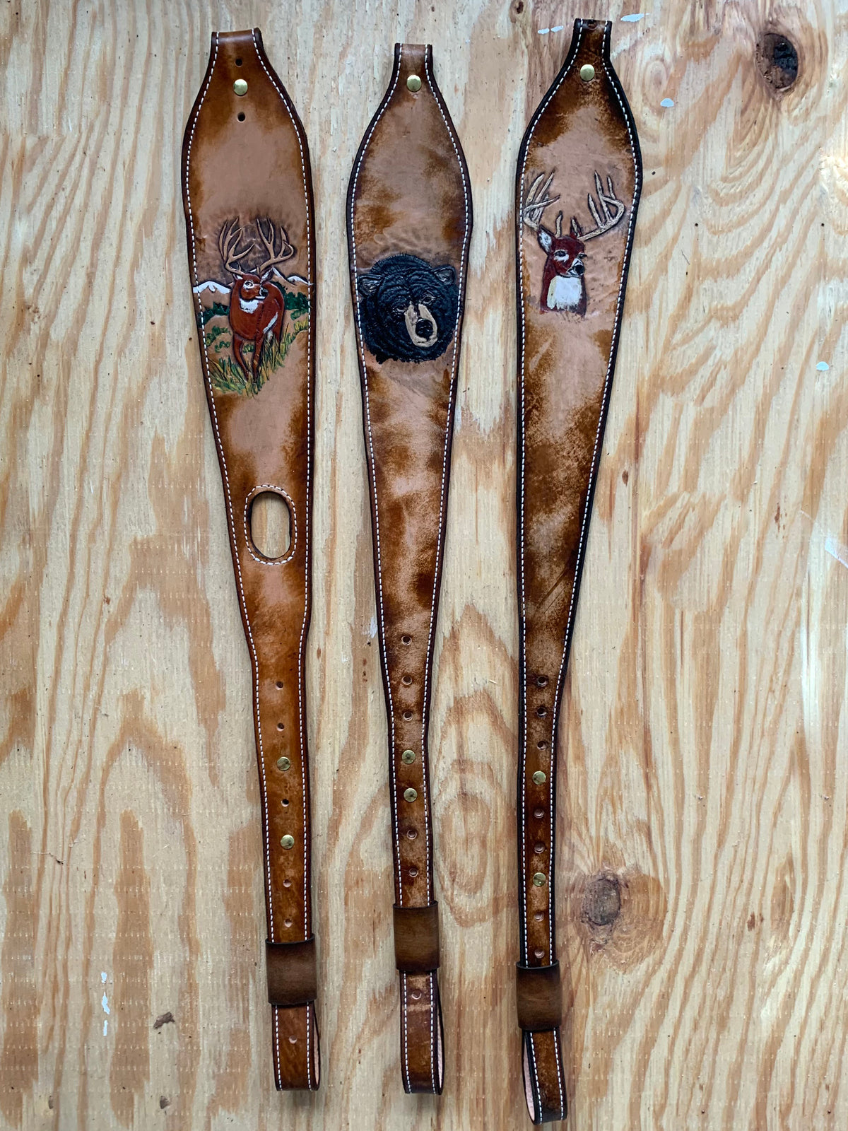 Leather For Rifle Adjustable Leather Rifle Sling - custom handmade leather gun ...