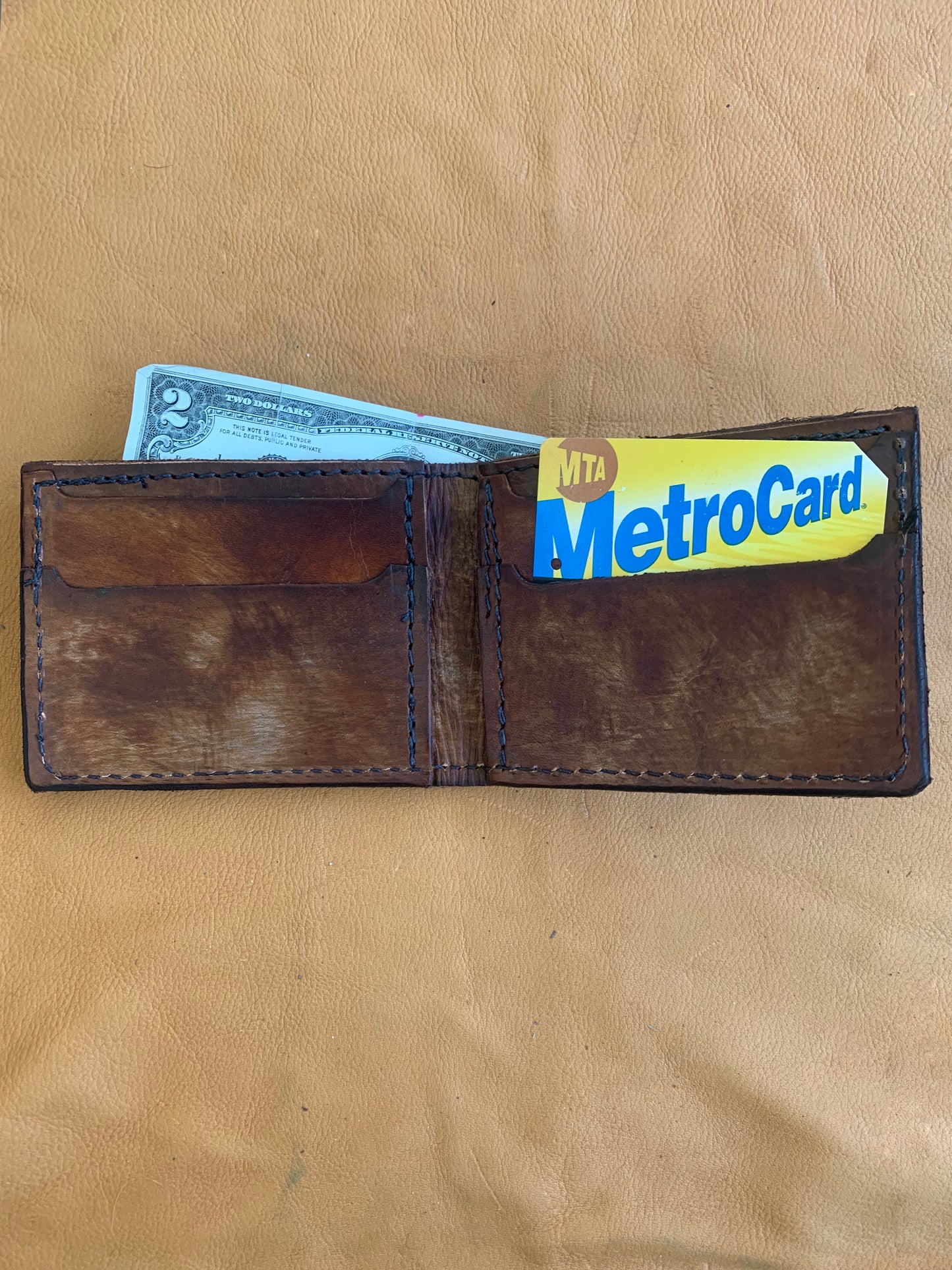 Crocodile Patterned Bi-Fold Leather Wallet