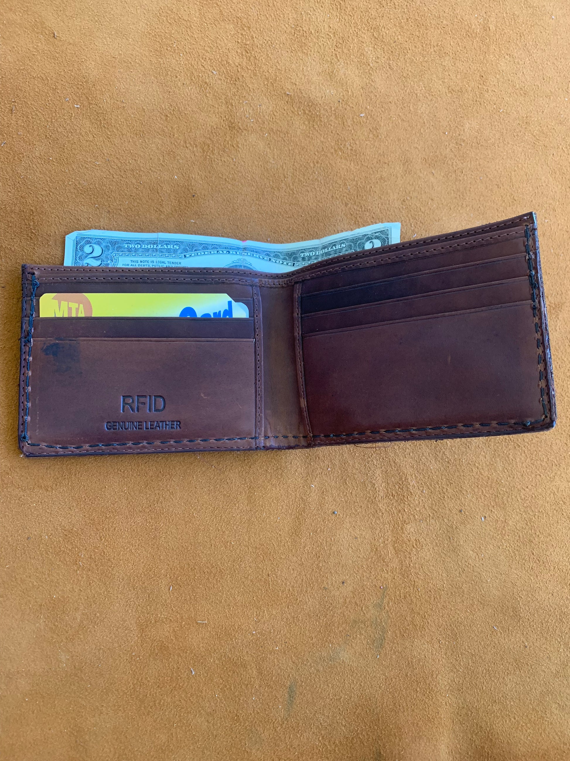 Eagle Bi-Fold Leather Wallet - handmade leather wallet – Custom Leather ...