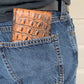 Crocodile Patterned Bi-Fold Leather Wallet