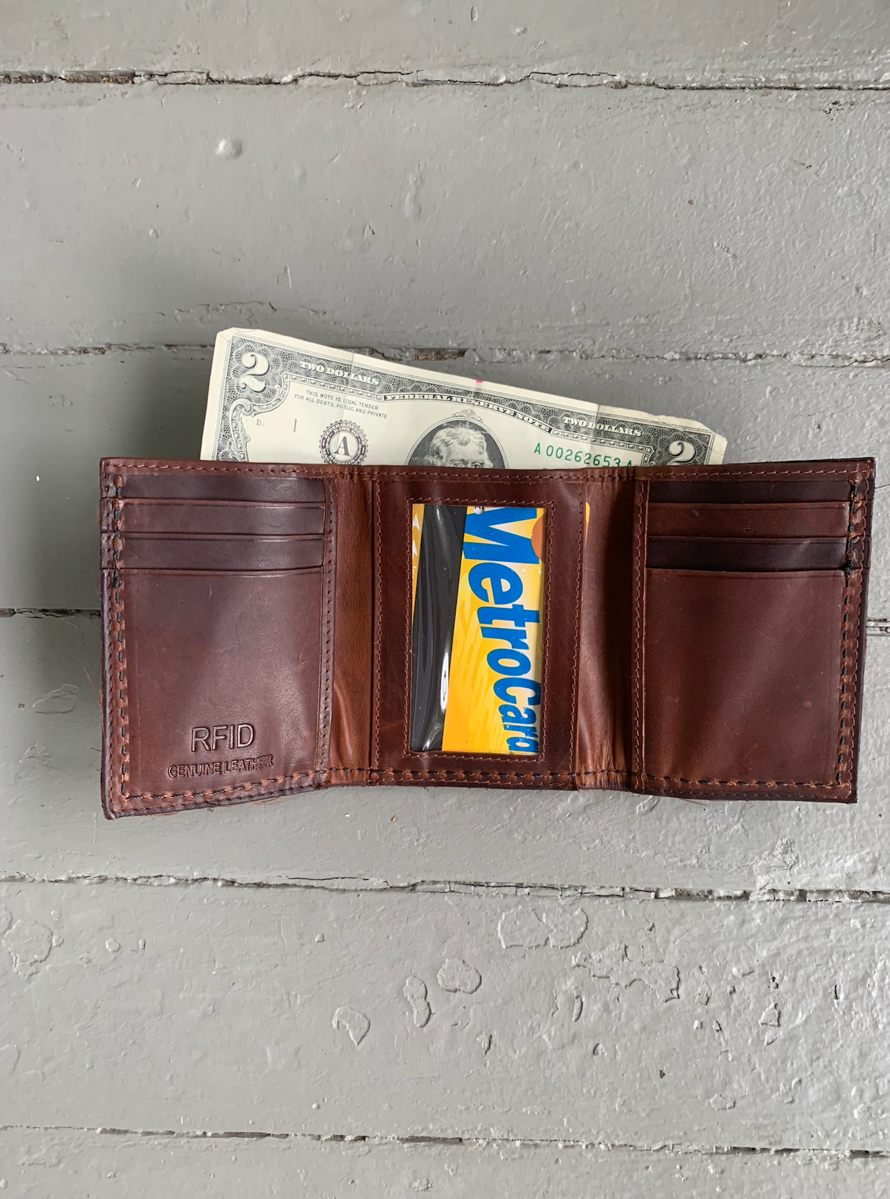 Genuine Leather Handmade Folded Wallet