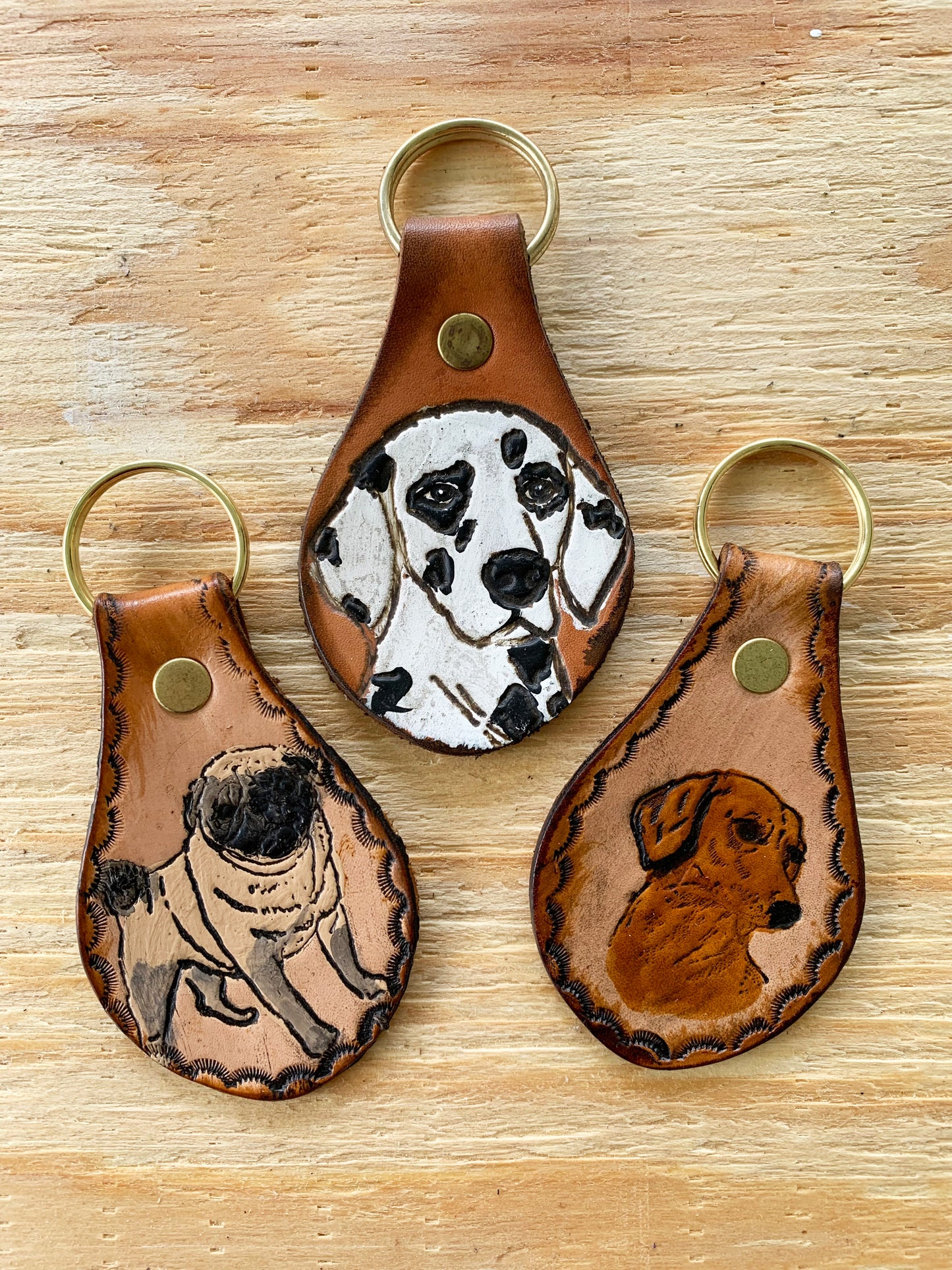 Dog Lovers Leather Keychain