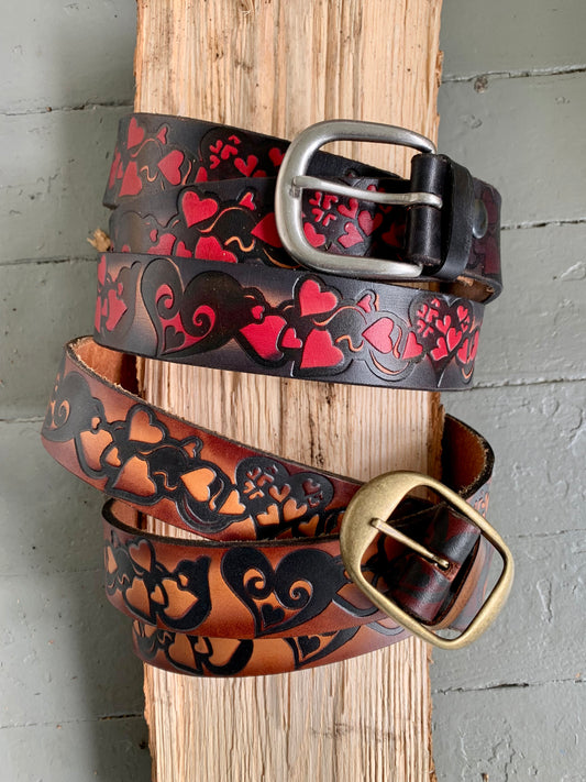 Leather Hearts Belt