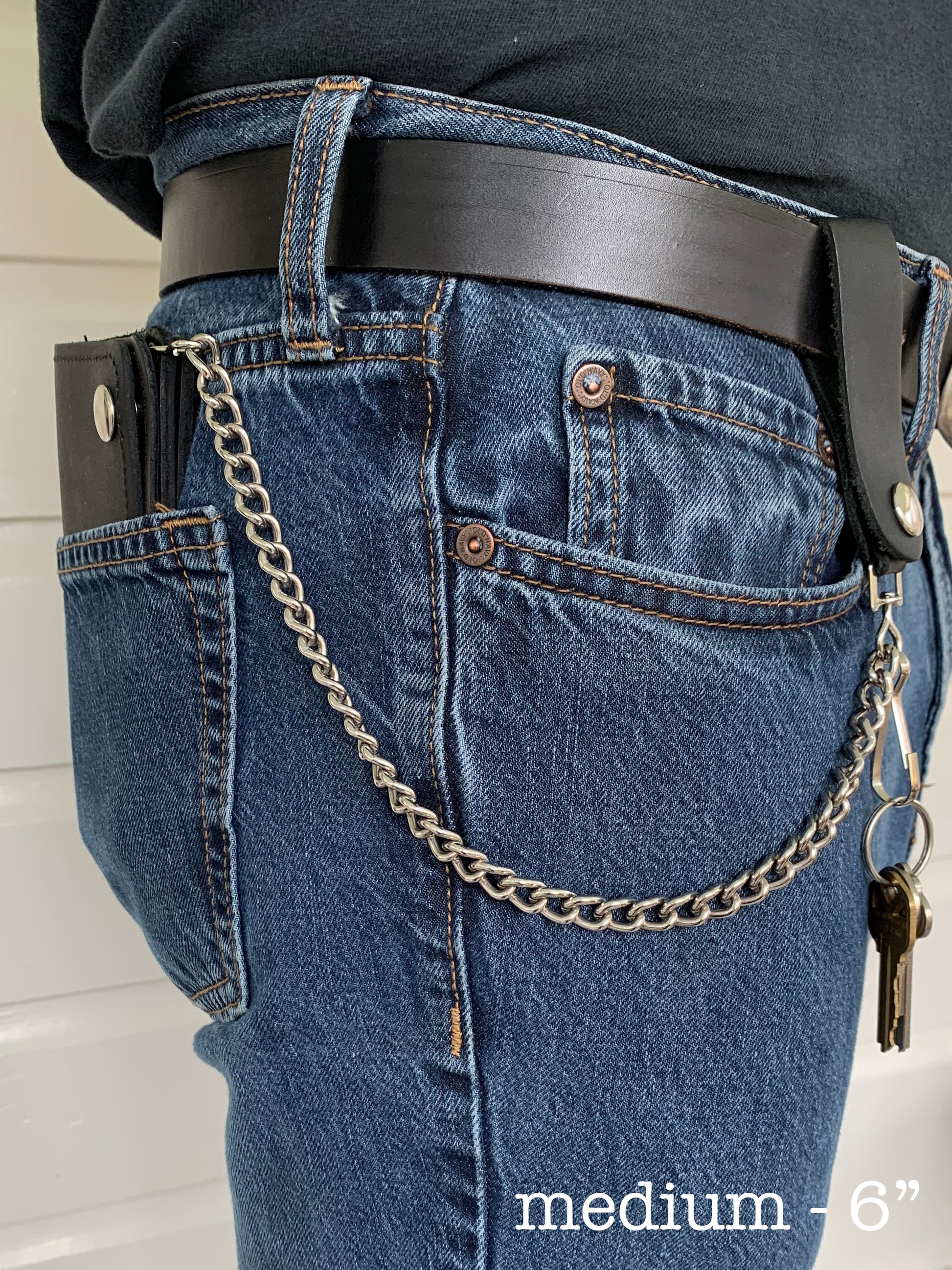 Leather Chain Wallet for Bikers