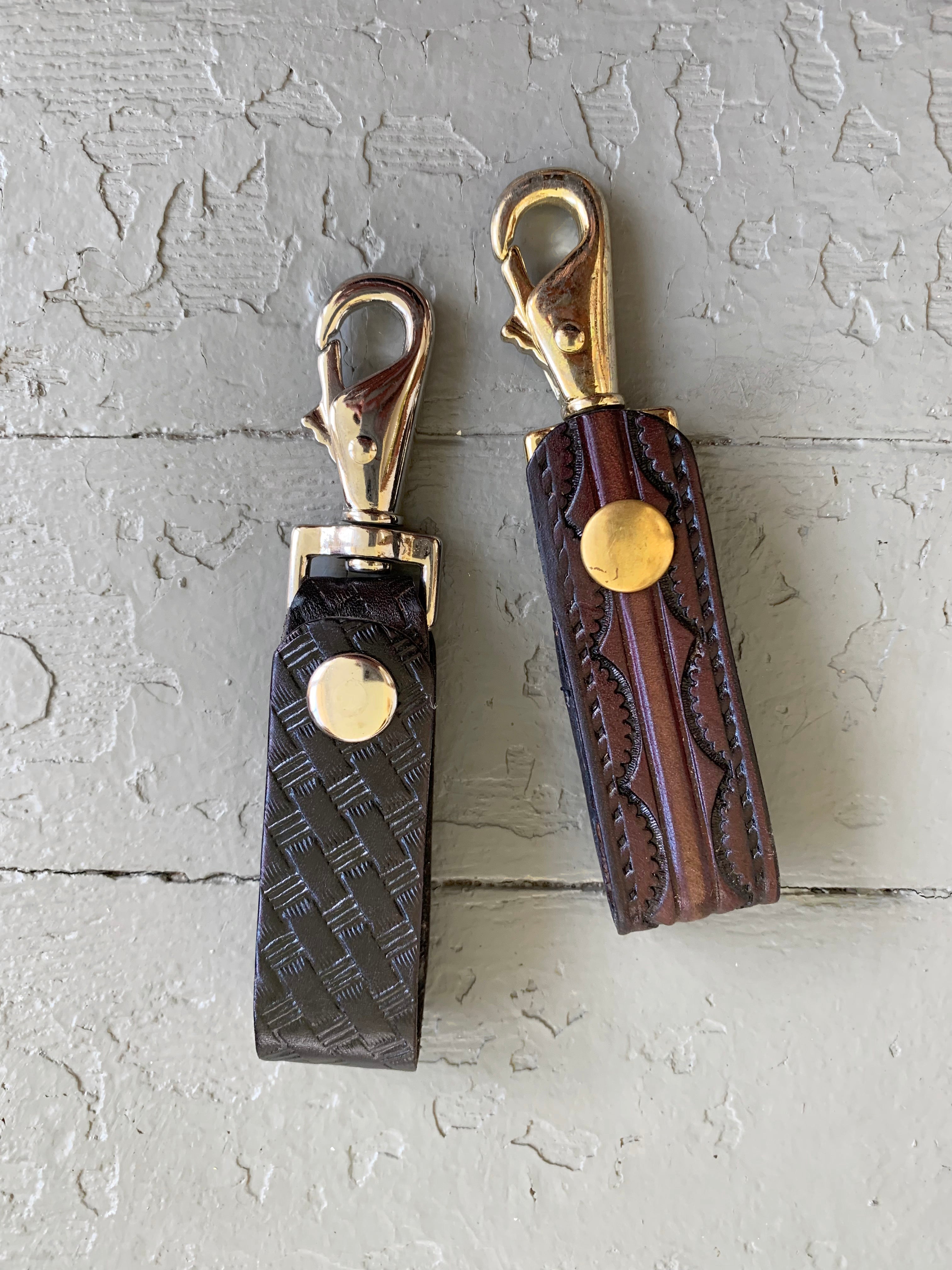 Pattern Key Strap Classic Patterned Leather Keystrap - custom handmade leather keychain ...