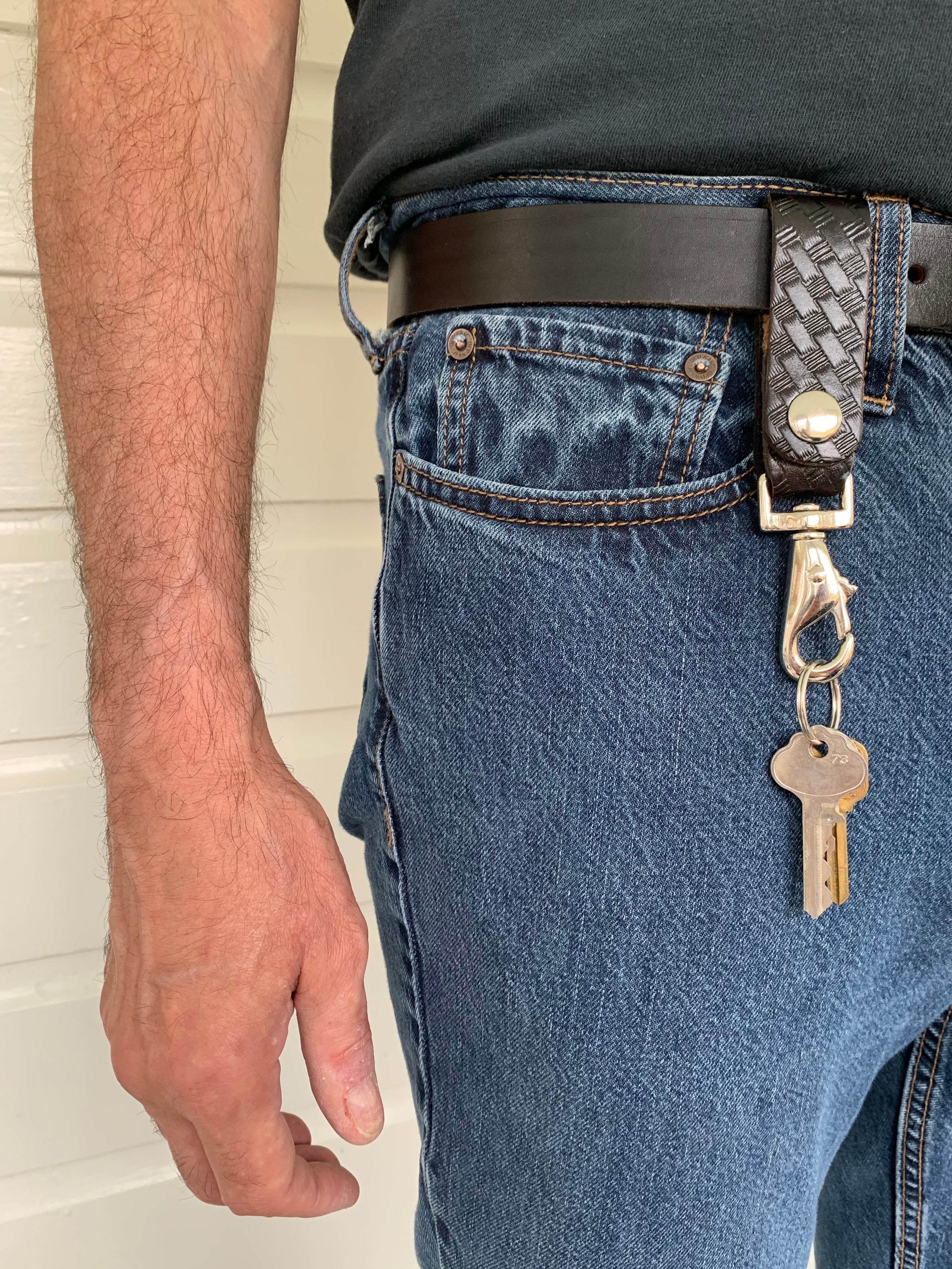 Keystrap Classic Patterned Leather Keystrap - custom handmade leather keychain ...