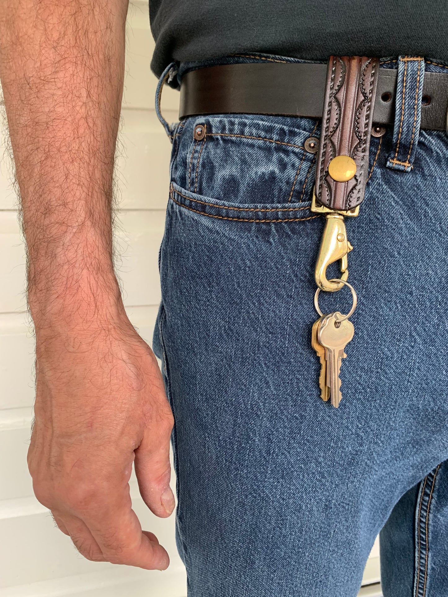 Patterened Leather Keystrap