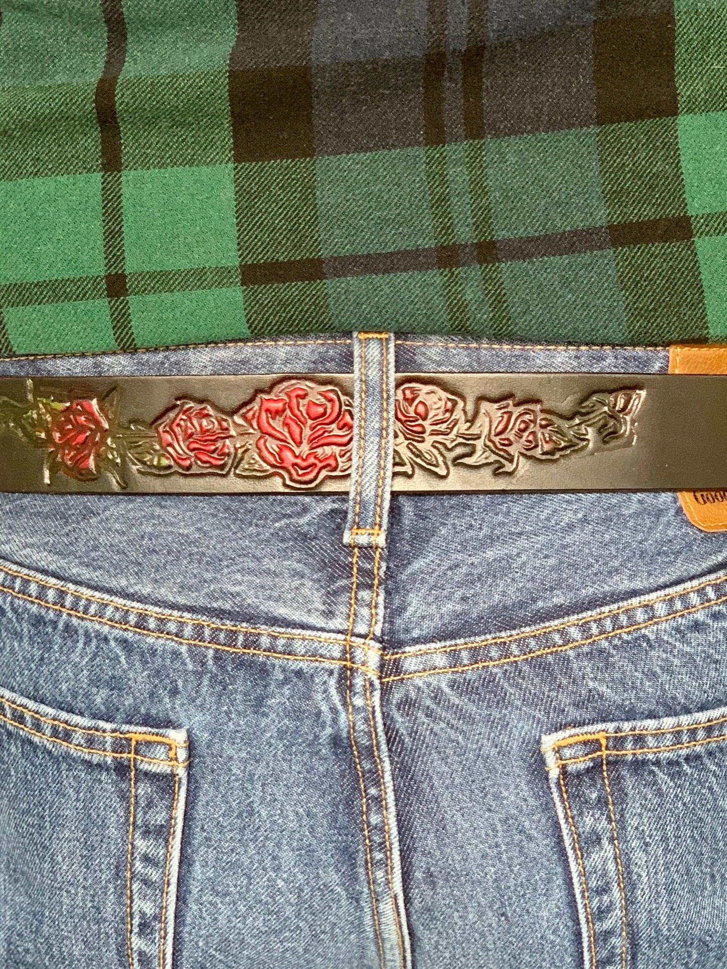 Leather Roses Belt