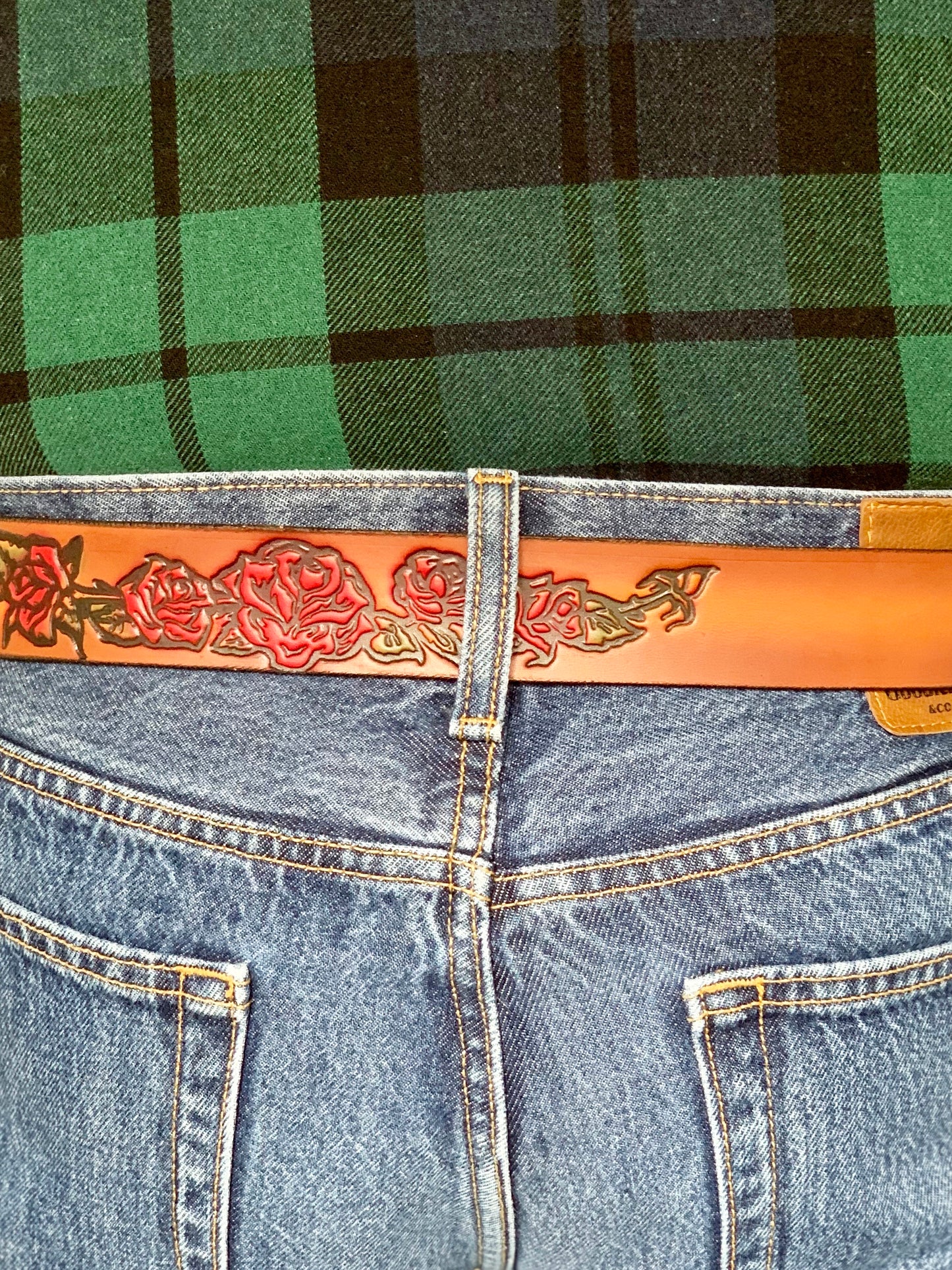 Leather Roses Belt